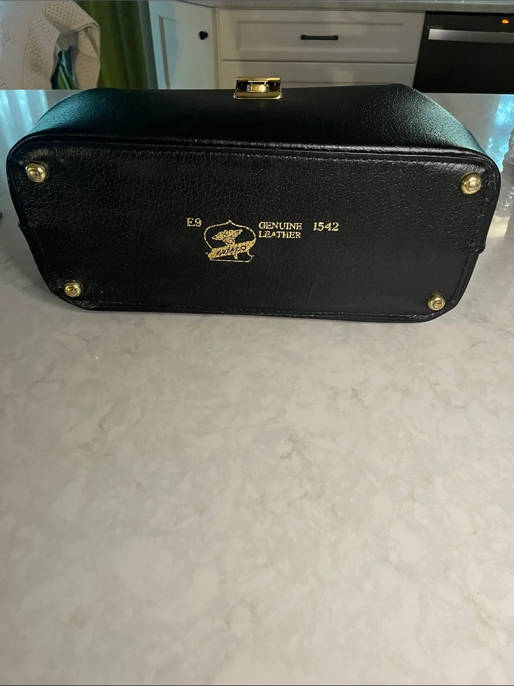 Vintage  Grafco Black Leather Doctor Physician Medical Bag Satchel E9 1542